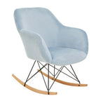 Stockholm Blue Velvet Rocking Chair