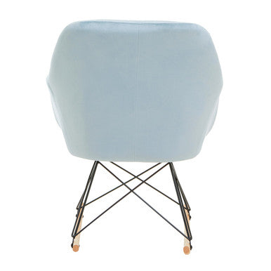 Stockholm Blue Velvet Rocking Chair