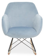 Stockholm Blue Velvet Rocking Chair