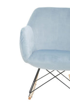 Stockholm Blue Velvet Rocking Chair