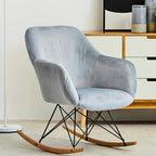 Stockholm Blue Velvet Rocking Chair