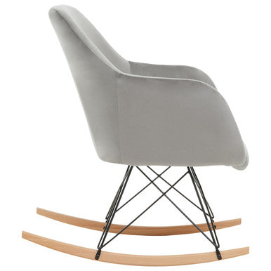 Stockholm Grey Velvet Rocking Chair