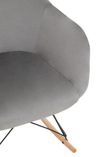 Stockholm Grey Velvet Rocking Chair