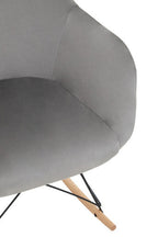 Stockholm Grey Velvet Rocking Chair