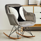 Stockholm Grey Velvet Rocking Chair