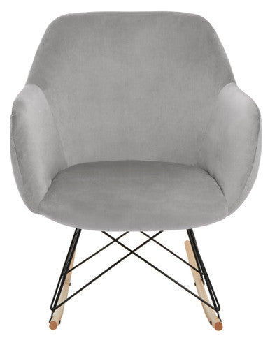 Stockholm Grey Velvet Rocking Chair