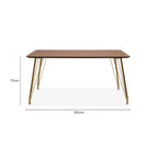 Veneto Natural Wood Effect Dining Table with Gold Finish Legs