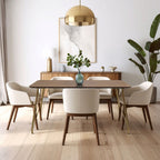 Veneto Natural Wood Effect Dining Table with Gold Finish Legs