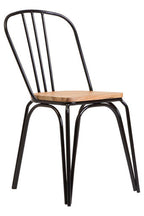 District Wooden Dining Chair with Black Finish Frame
