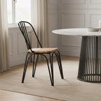 District Wooden Dining Chair with Black Finish Frame