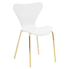 Laila White Dining Chair with Gold Finish Legs