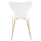 Laila White Dining Chair with Gold Finish Legs