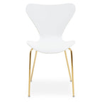 Laila White Dining Chair with Gold Finish Legs