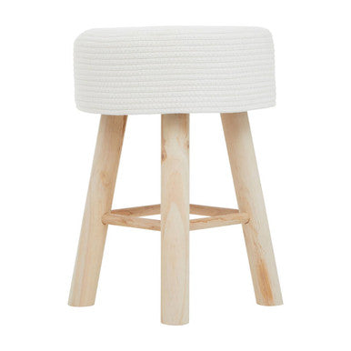 White Cotton Rope Stool | Lentigo