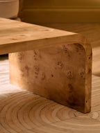 Mota Natural Burl Wood Curved Coffee Table