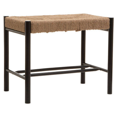 Natural Rope and Black Wood Small Bench | Bandar
