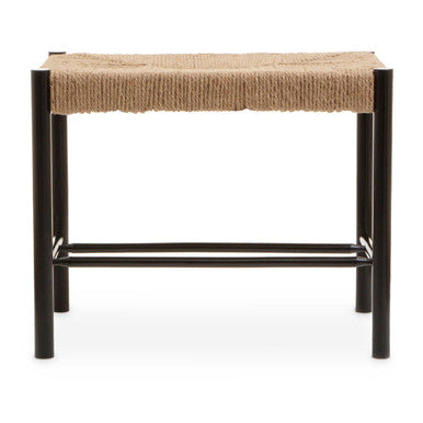 Natural Rope and Black Wood Small Bench | Bandar