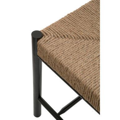 Natural Rope and Black Wood Small Bench | Bandar