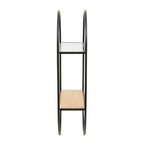 Mataram Black Metal and Wood Effect 2 Tier Wall Shelf