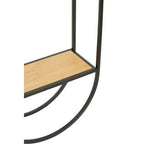 Mataram Black Metal and Wood Effect 2 Tier Wall Shelf