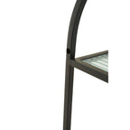 Mataram Black Metal and Wood Effect 2 Tier Wall Shelf