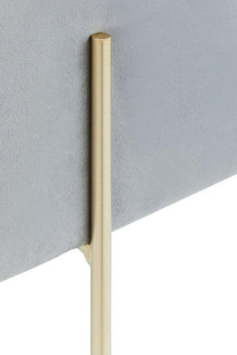 Square Grey Velvet Stool | Hayes