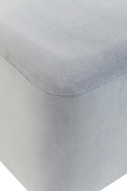 Square Grey Velvet Stool | Hayes