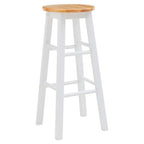 Chester White and Natural Tropical Hevea Wood Kitchen or Bar Stool