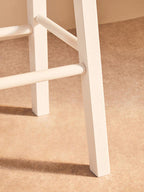 Chester White and Natural Tropical Hevea Wood Kitchen or Bar Stool