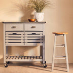 Chester Grey and Natural Tropical Hevea Wood Kitchen or Bar Stool