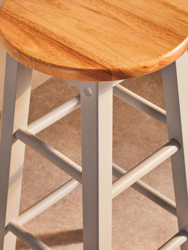 Chester Grey and Natural Tropical Hevea Wood Kitchen or Bar Stool