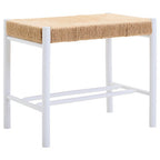 Small Natural Rope and White Wood Bench | Bandar