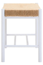 Small Natural Rope and White Wood Bench | Bandar