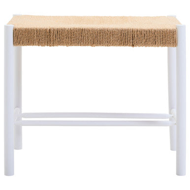 Small Natural Rope and White Wood Bench | Bandar