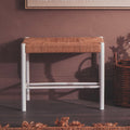 Small Natural Rope and White Wood Bench | Bandar