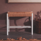 Small Natural Rope and White Wood Bench | Bandar