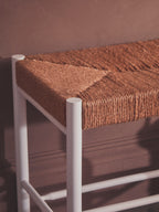 Small Natural Rope and White Wood Bench | Bandar