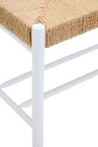 Small Natural Rope and White Wood Bench | Bandar