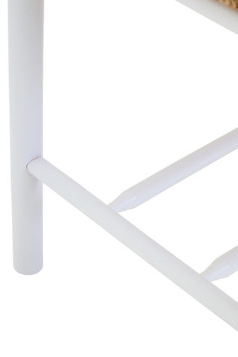 Small Natural Rope and White Wood Bench | Bandar