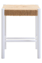 Bandar Natural Rope and White Wood Stool