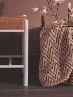 Bandar Natural Rope and White Wood Stool