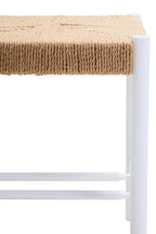 Bandar Natural Rope and White Wood Stool