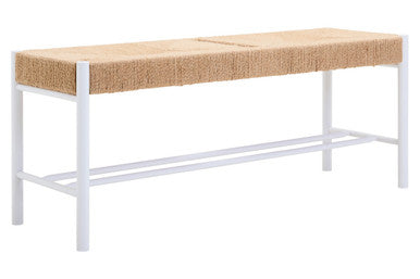 Large Natural Rope and White Wood Bench | Bandar