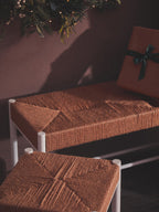 Large Natural Rope and White Wood Bench | Bandar