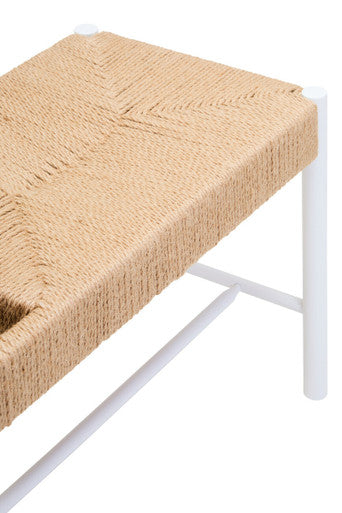Large Natural Rope and White Wood Bench | Bandar