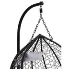 Goa Black Rattan Effect Double Hanging Egg Chair with Sledge Base