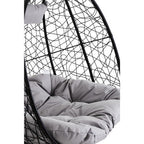 Goa Black Rattan Effect Double Hanging Egg Chair with Sledge Base