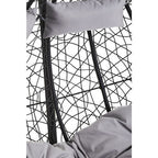 Goa Black Rattan Effect Double Hanging Egg Chair with Sledge Base