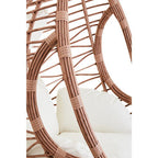 Goa Natural Rattan Effect Hanging Egg Chair with Cream Cushions