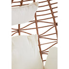 Goa Natural Rattan Effect Hanging Egg Chair with Cream Cushions